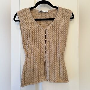 Zara Button Up Knit Top